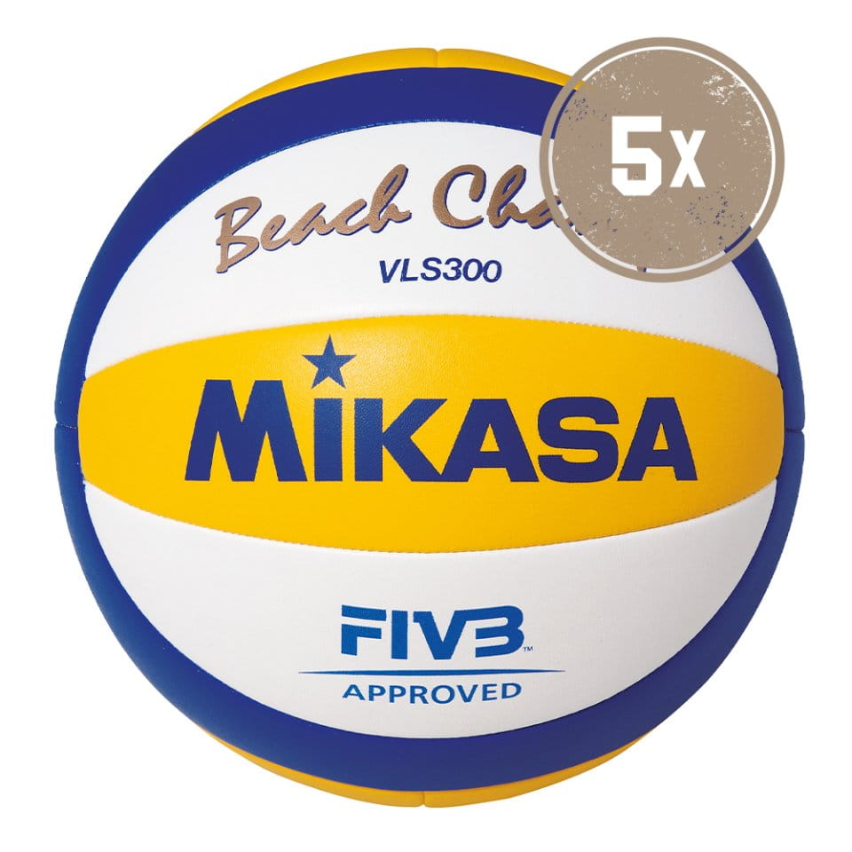 Žoga Mikasa 5ER BALLPAKET BEACH CHAMP VLS 300 DVV BEACHVOLLEYBALL